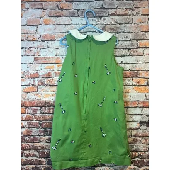 classic prep green dress Maddie Seesucker sleeveless girls youth size 8